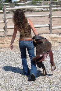 a girl & her saddle